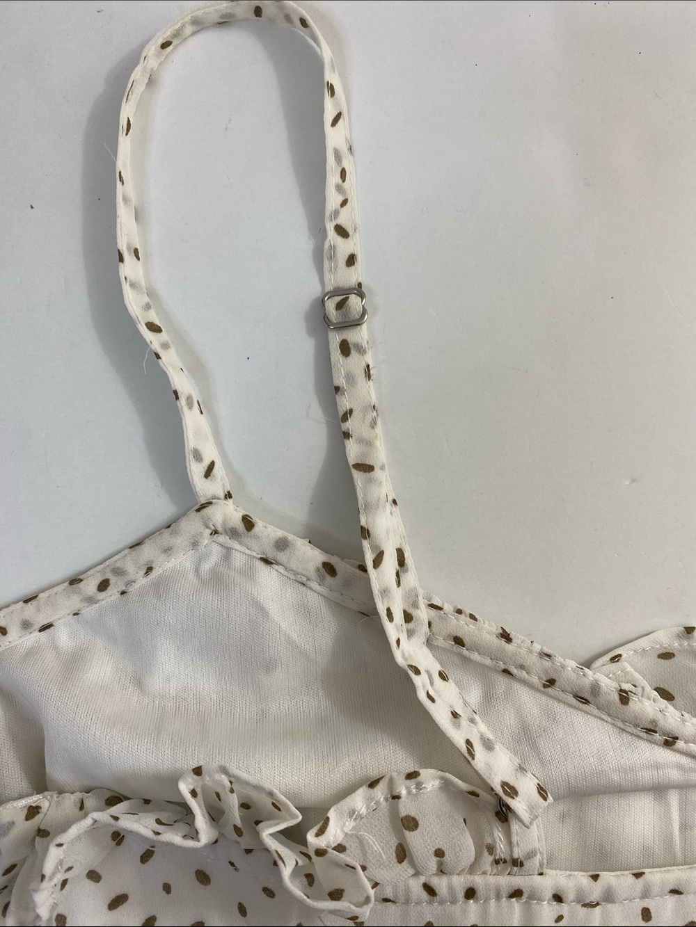 Kut from the Kloth Rebecca Pleat Midi Slip Dress Size L White/Brown Feminine - Picture 8 of 13